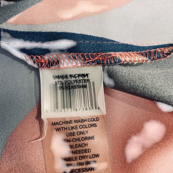 Vince Camuto Tropical Print Blouse Size M Boho Resortwear Workwear Trending - Picture 4 of 11